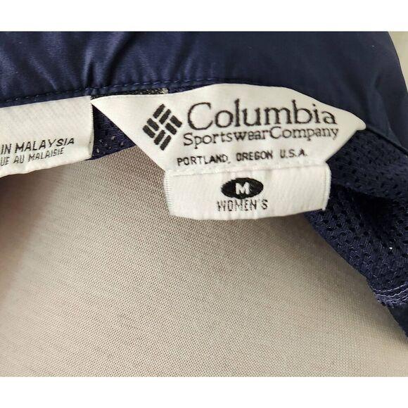 O38 Columbia purple/navy hooded zip-up utility jacket gathered waist activewear - Picture 11 of 11